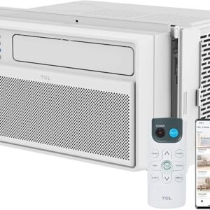 TCL 12,000 BTU Q-Series Smart Inverter Window AC, 115V, Inverter AC for Rooms up to 550-Sq. Ft., Ultra-Quiet, 38% Energy Saving, EZ Install, Open-able Window, Works with Alexa and Google Assistant