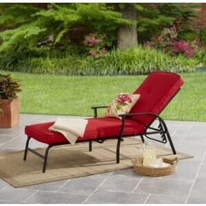 Mainstays Belden Park Cushion Chaise Lounge (Red)