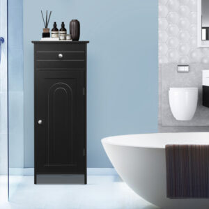 Wooden Storage Free-Standing Floor Cabinet with Drawer and Shelf