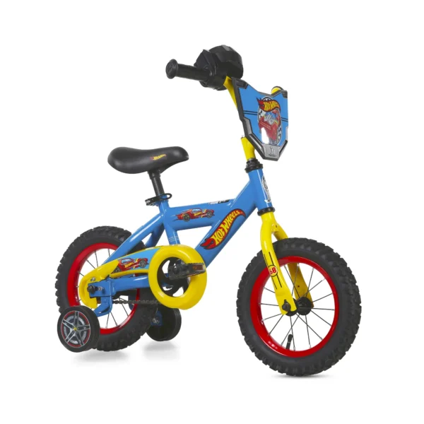 Dynacraft Hot Wheels Boys 12″ BMX Bike for Kids 3-5 Years, Blue built ...