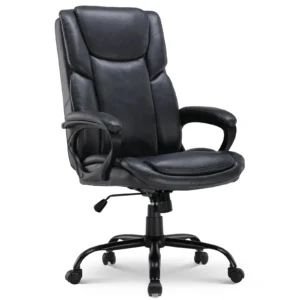 Mainstays Executive Ergonomic High Back Leather Home Office Desk Chair, Gray