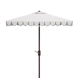 SAFAVIEH Venice 7.5' Market Crank Square Patio Umbrella, cream