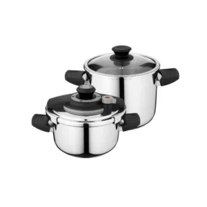 BergHOFF Vita 4Pc Stainless Steel Pressure Cooker Set 7.4Qt & 4.2Qt