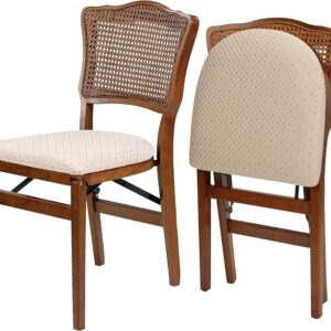 Stakmore French Cane Back Folding Chair Finish, Set of 2, Fruitwood