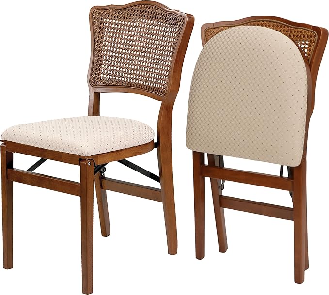 Stakmore French Cane Back Folding Chair Finish, Set of 2, Fruitwood