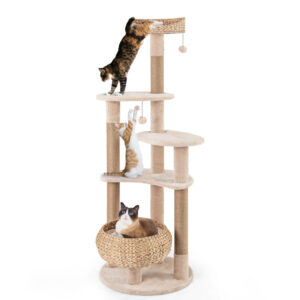 65 Inches Cat Tree with Perch and Soft Hammock for Indoor Cats built