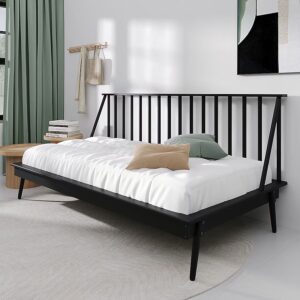 ChaletPosh Twin Black Wood Daybed with Headboard