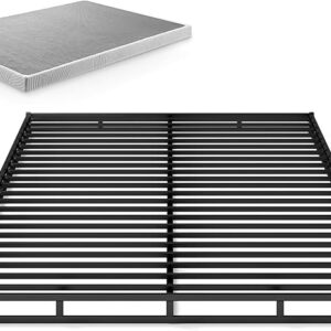 Zinus Victor 4 Inch Quick Lock Box Spring / Mattress Foundation / Built-to-Last Metal Structure / Low Profile / Easy Assembly, King, White