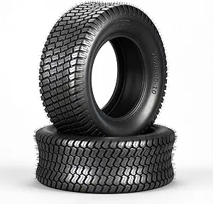 20x8.00-10 Lawn Mower Turf Tires (Set of 2), 4 Ply Turf S Pattern 20x8x10 Tubeless Tires for Lawn & Garden Riding Mower Tractor Golf Cart Utility Vehicles