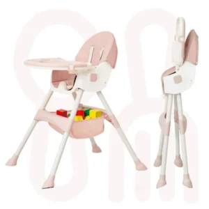 Aprpink 6 in 1 Baby Convertible High Chair with 5 Point PU Safety Harness, Pink Striped, 1 Piece