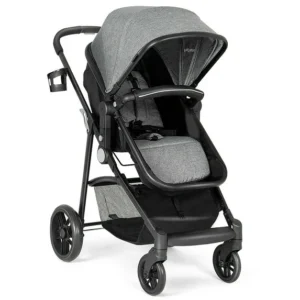 Costway Foldable Baby Stroller 2 in 1 Newborn Infant Travel Buggy Pushchair 22 lbs Gray