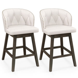 Counter Height Fabric Upholstered Bar Stools Set of 2