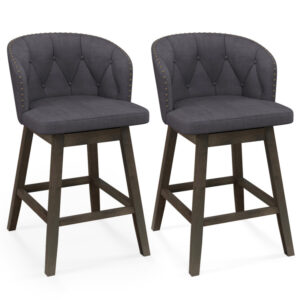 Counter Height Fabric Upholstered Bar Stools Set of 2