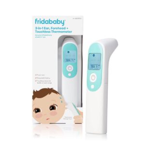 Frida Baby 3-in-1 Ear and Forehead Infrared Thermometer: Noncontact, Multi-Use, Battery Powered