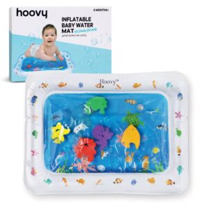 Hoovy Inflatable Tummy Time Water Play Mat: PVC Baby Developmental Toy with Ocean Theme & Fish Pattern