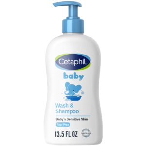 Cetaphil Baby Wash and Shampoo with Calendula, Tear Free and Hypoallergenic - 13.5 fl oz: Softening, All Hair Types, Daily Use, Liquid Form