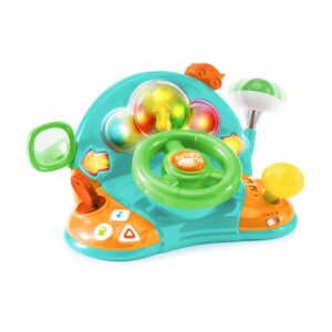 Bright Starts Lights & Colors Driver Steering Wheel Baby Toy: Educational Focus, Music, Lights Up, Volume Control