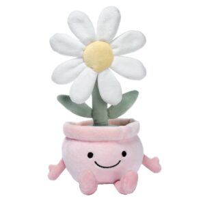 Lambs & Ivy Daisy Dreams Poseable Flower Pot Plush Stuffed Animal Toy: 11" Height, Outdoor Adventure, 0.14 lbs