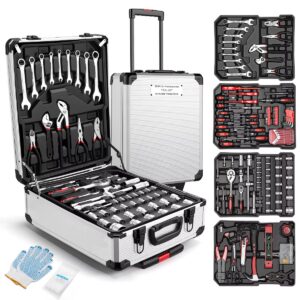 399-Piece Home Tool Set with Rolling Toolbox - Heavy-Duty Household Tool Kit for Repair