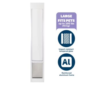 PetSafe Sliding Glass Pet Door for Dogs and Cats, Frame in Aluminum, 80 11/16 in, Large, White