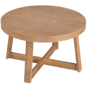 Round Coffee Table for Living Room 30 inch Farmhouse Accent Table with Study Rubber Wood Legs