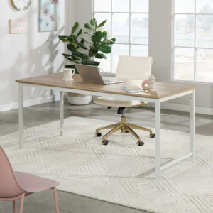 Sauder Bergen Circle Table Desk, Kiln Acacia Finish