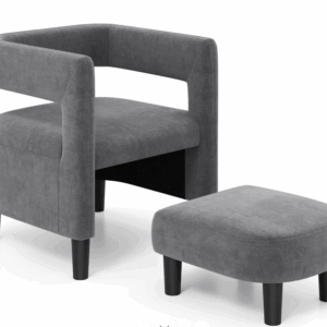 Giantex Velvet Accent Chair with Ottoman