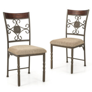 Set of 4 Dining Room Chairs Armless Kitchen Chairs Set with Seat Cushion