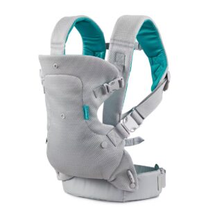 Infantino Flip 4-In-1 Convertible Baby Carrier - Teal: Lumbar Support, Padded Shoulder Straps, 8-32 lbs Capacity