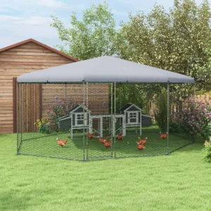 PawHut 17.1' x 15.7' Chicken Run for 19-25 Chickens with Cover
