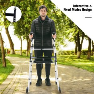 Height Adjustable Rollator Walker With Seat and Armrest Pad