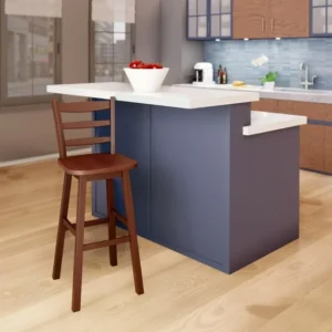 Winsome Wood Scalera Ladder Back Swivel Seat Bar Stool, Walnut Finish