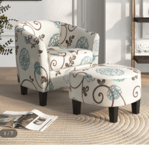 accent tub chair and ottoman set