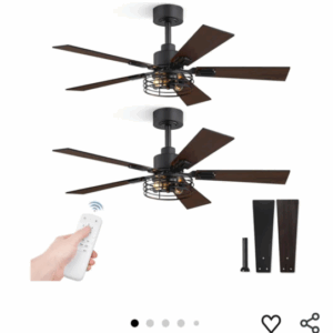 2 pack farmhouse 42" ceiling fans with light