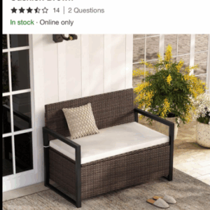 wicker outdoor trunk bench