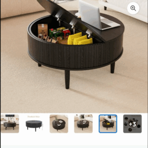 round lift top coffee table with storage