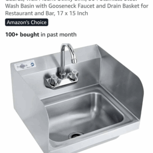 hand sink with side splash