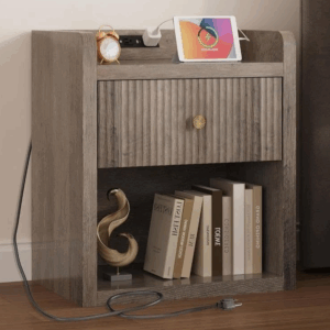 nightstand with electric charging port