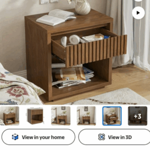 walnut bedside table