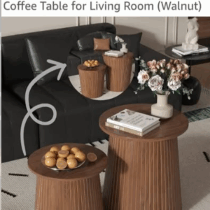 set of 2 nesting round tables with removable tops