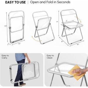 4 pack clear folding chairs