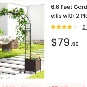 trellis arbor with planters