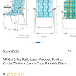 2 piece webbed beach chairs